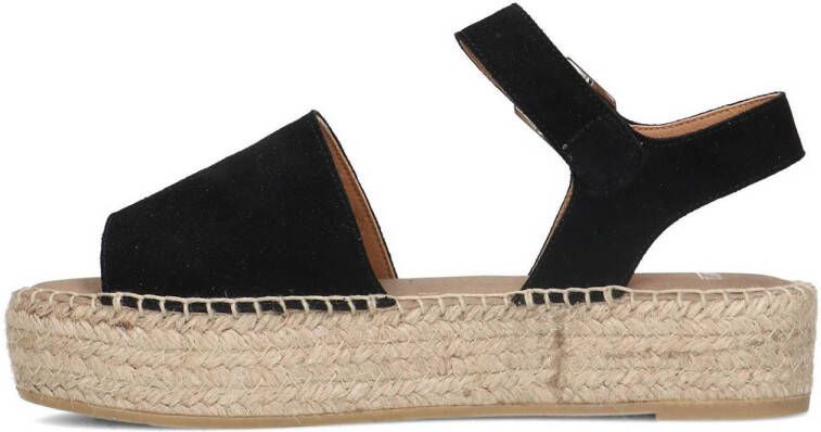 Manfield suède espadrilles zwart