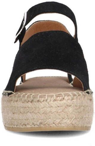 Manfield suède espadrilles zwart