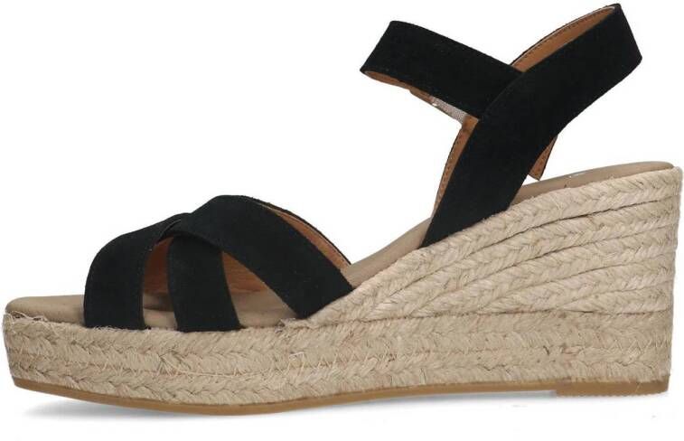 Manfield suède espadrilles zwart