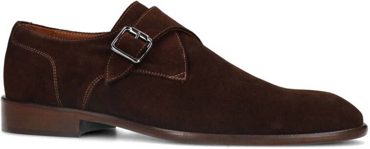 Manfield suède gespschoenen bruin