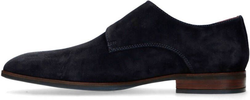 Manfield suède gespschoenen donkerblauw