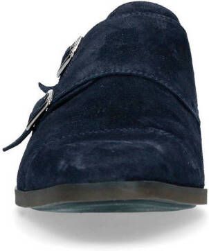 Manfield suède gespschoenen donkerblauw