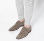 Manfield Heren Taupe suède gespschoenen met crocoprint - Thumbnail 3