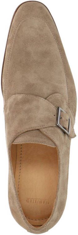 Manfield suède gespschoenen taupe