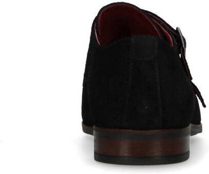Manfield suède gespschoenen zwart