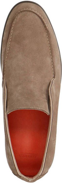 Manfield suède hoge loafers taupe