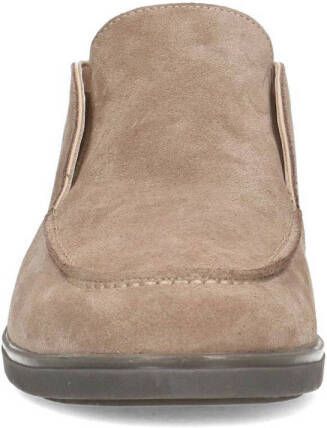 Manfield suède hoge loafers taupe