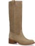 Manfield Dames Beige suède laars - Thumbnail 1