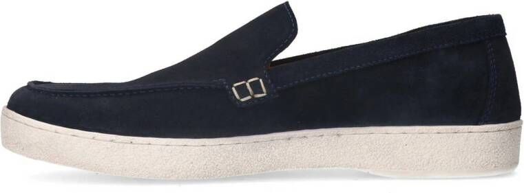 Manfield suède loafers donkerblauw