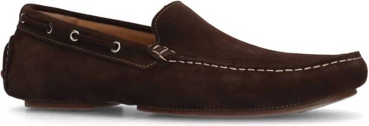 Manfield suède mocassins bruin