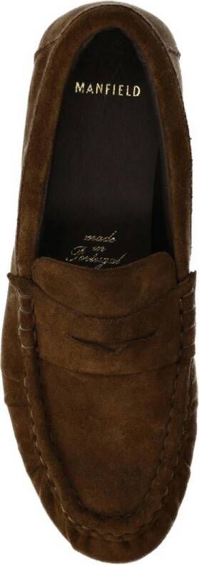 Manfield suède loafers bruin