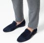 Manfield Heren Blauwe suède loafers - Thumbnail 2
