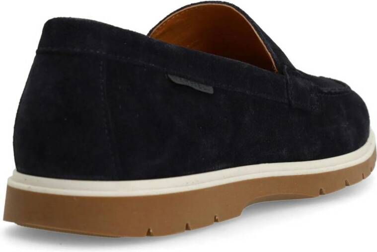 Manfield suède loafers donkerblauw