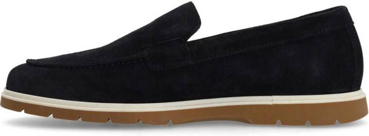 Manfield suède loafers donkerblauw