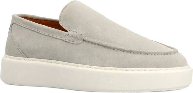 Manfield suède loafers lichtgrijs