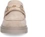 Manfield Dames Beige suède loafers met goudkleurige details - Thumbnail 2