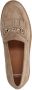 Manfield Dames Beige suède loafers met goudkleurig detail - Thumbnail 4