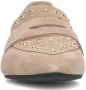 Manfield Dames Beige suède loafers met goudkleurige studs - Thumbnail 2