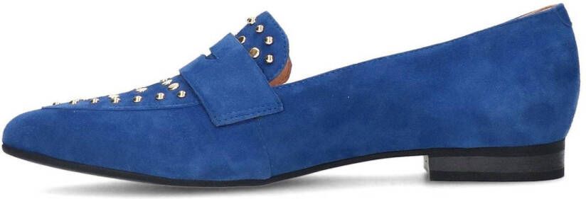 Manfield suède loafers met studs blauw