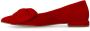 Manfield Dames Rode suède loafers met strik - Thumbnail 4