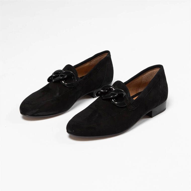 Manfield suède loafers zwart