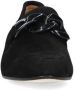 Manfield Dames Zwarte suède loafers met chain - Thumbnail 3