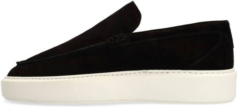 Manfield suède loafers zwart