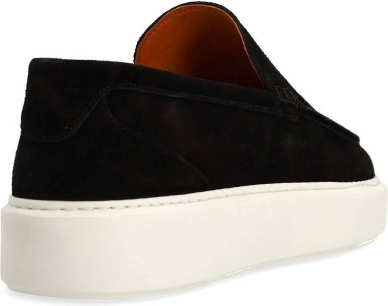 Manfield suède loafers zwart