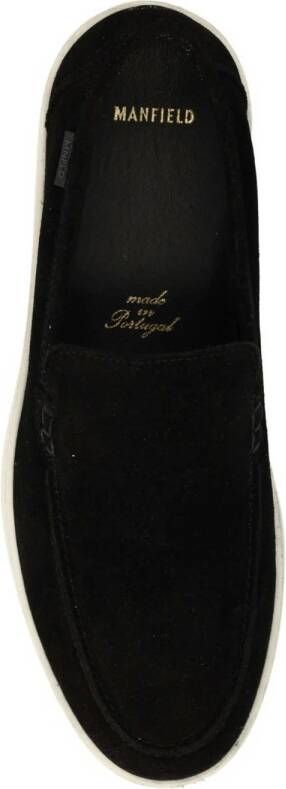 Manfield suède loafers zwart