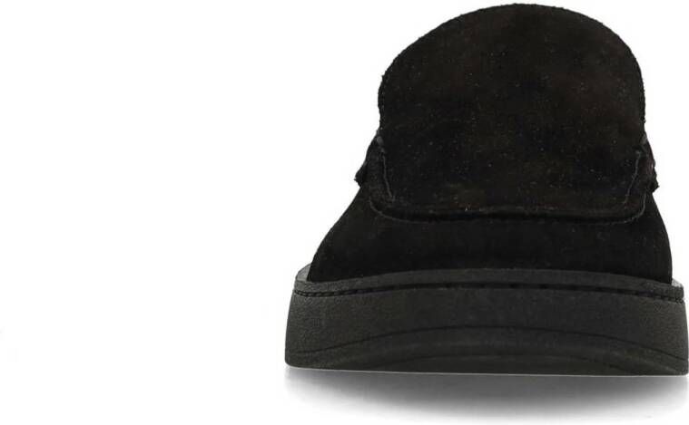 Manfield suède loafers zwart
