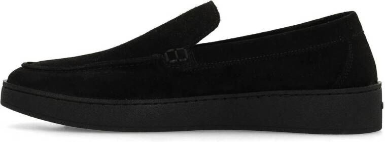 Manfield suède loafers zwart