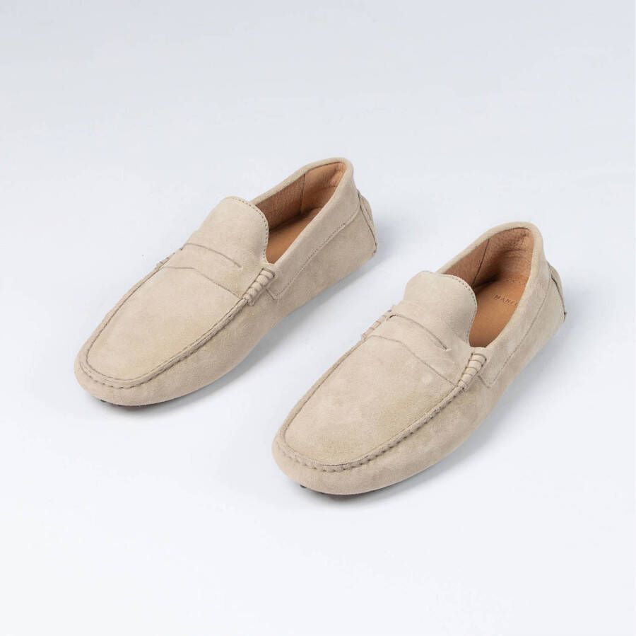 Manfield suède mocassins beige