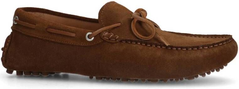 Manfield suède mocassins cognac