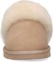 Manfield Dames Beige pantoffels met wollen voering - Thumbnail 3