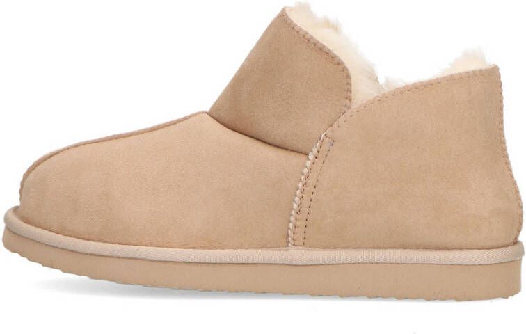 Manfield suède pantoffels beige