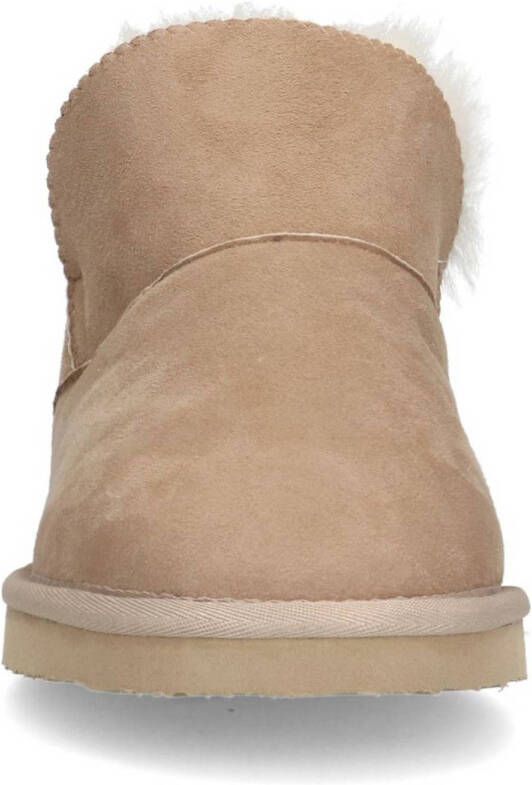 Manfield suède pantoffels beige