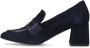 Manfield Dames Donkerblauwe suède loafer pumps - Thumbnail 1