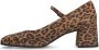 Manfield suède pumps met panterprint beige bruin - Thumbnail 5