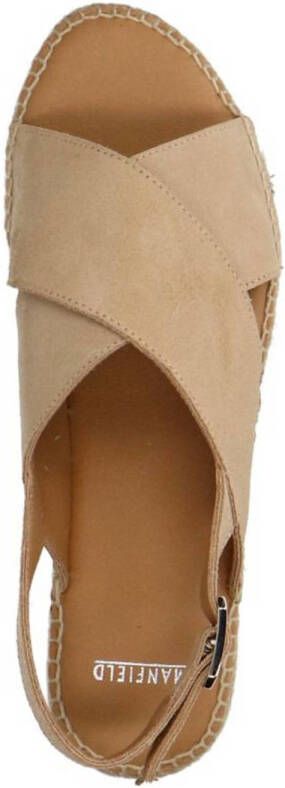 Manfield suède sandalen beige