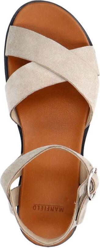 Manfield suède sandalen beige