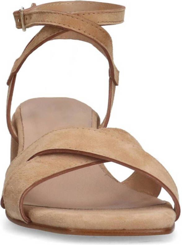 Manfield suède sandalen geel