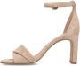 Manfield Dames Beige suède sandalen met hak - Thumbnail 2