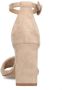 Manfield Dames Beige suède sandalen met hak - Thumbnail 3