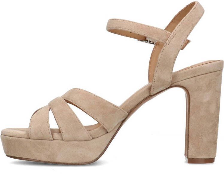 Manfield suède sandalettes beige