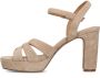 Manfield Dames Beige suède sandalen met hak - Thumbnail 2