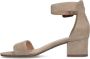 Manfield Dames Beige suède pumps met enkelbandje - Thumbnail 4