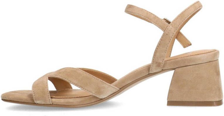 Manfield suède sandalettes beige