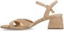 Manfield Beige suède sandalen met hak - Thumbnail 4