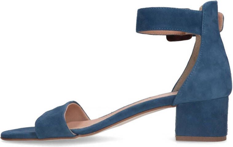 Manfield suède sandalettes blauw