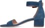 Manfield Dames Blauwe suède sandalen met hak - Thumbnail 5